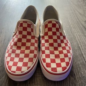 Women's Size 8.5 Red Checkered Vans